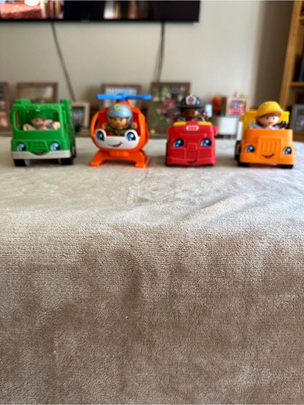 Fisher Price Little People Vehicle Set - Green, Orange, Red, Yellow Play Cars